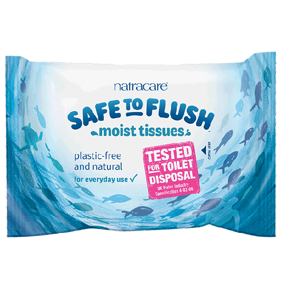 Safe to flush Moist Tissue Wipes plastic free