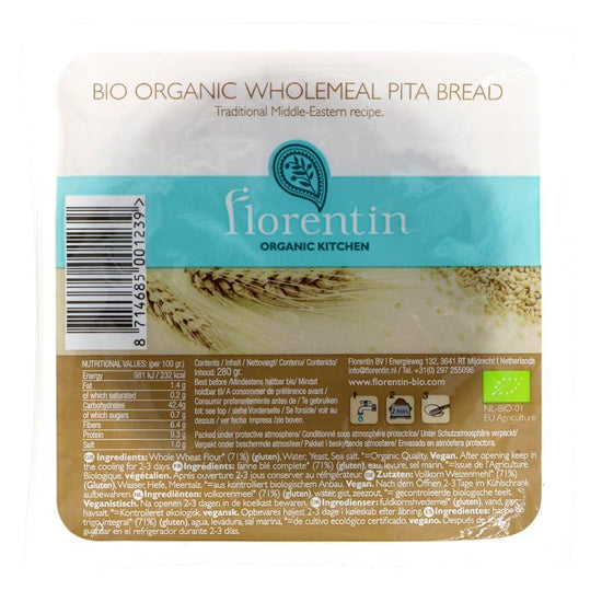 Wholemeal Pitta Bread Organic