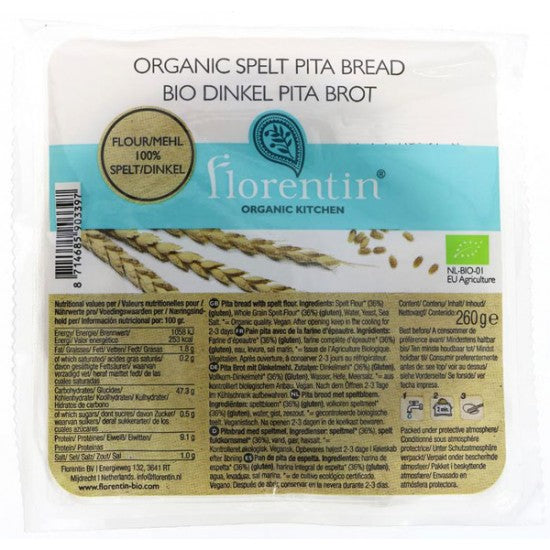 Wholemeal Spelt Pitta Bread Organic